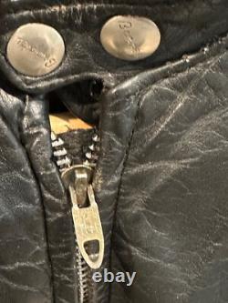 Vintage 1960s Brooks Leather Cafe Racer Biker Jacket