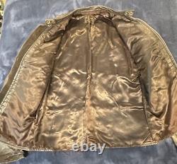 Vintage 1960s Brooks Leather Cafe Racer Biker Jacket