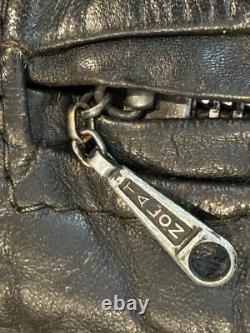 Vintage 1960s Brooks Leather Cafe Racer Biker Jacket