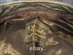 Vintage 1960s Brooks Leather Cafe Racer Biker Jacket
