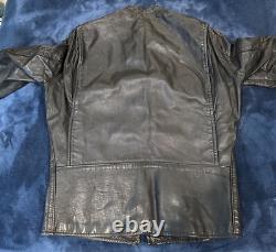 Vintage 1960s Brooks Leather Cafe Racer Biker Jacket