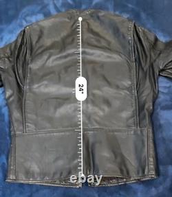 Vintage 1960s Brooks Leather Cafe Racer Biker Jacket