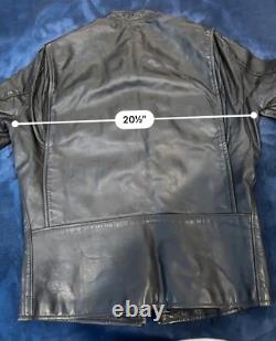 Vintage 1960s Brooks Leather Cafe Racer Biker Jacket