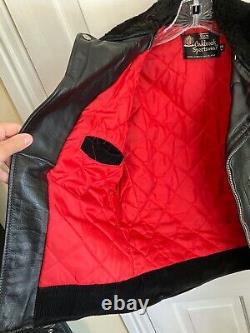 Vintage 1960s Sears Oakbrook Motorcycle Jacket Mens Size 36 Black Made In USA