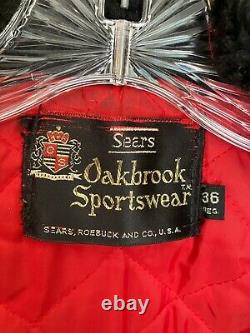 Vintage 1960s Sears Oakbrook Motorcycle Jacket Mens Size 36 Black Made In USA