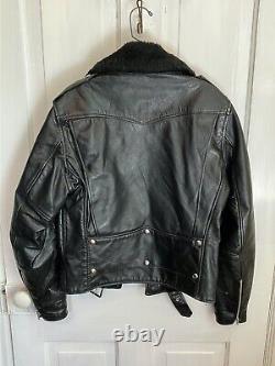 Vintage 1960s Sears Oakbrook Motorcycle Jacket Mens Size 36 Black Made In USA