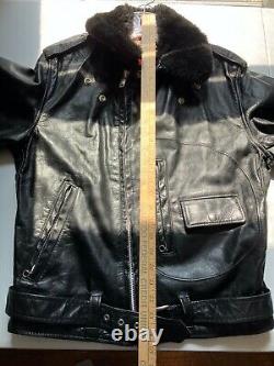 Vintage 1960s Sears Oakbrook Motorcycle Jacket Mens Size 36 Black Made In USA
