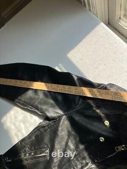 Vintage 1960s Sears Oakbrook Motorcycle Jacket Mens Size 36 Black Made In USA