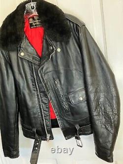 Vintage 1960s Sears Oakbrook Motorcycle Jacket Mens Size 36 Black Made In USA