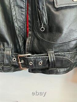 Vintage 1960s Sears Oakbrook Motorcycle Jacket Mens Size 36 Black Made In USA