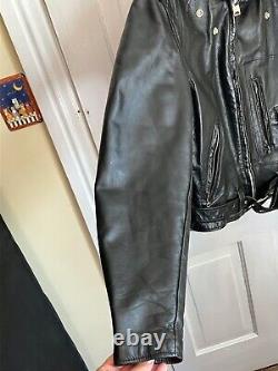 Vintage 1960s Sears Oakbrook Motorcycle Jacket Mens Size 36 Black Made In USA