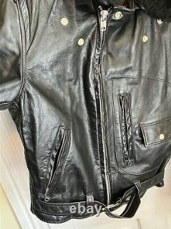 Vintage 1960s Sears Oakbrook Motorcycle Jacket Mens Size 36 Black Made In USA