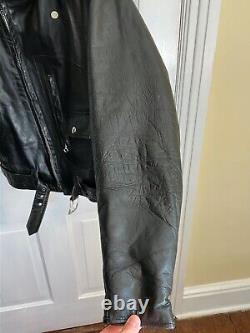 Vintage 1960s Sears Oakbrook Motorcycle Jacket Mens Size 36 Black Made In USA