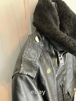 Vintage 1960s Sears Oakbrook Motorcycle Jacket Mens Size 36 Black Made In USA