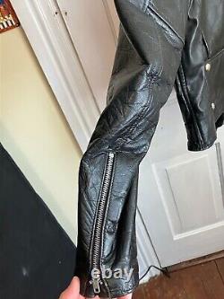 Vintage 1960s Sears Oakbrook Motorcycle Jacket Mens Size 36 Black Made In USA