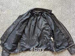 Vintage 1960s cafe racer MOTORCYCLE leather jacket 46 black PATINA lesco XL