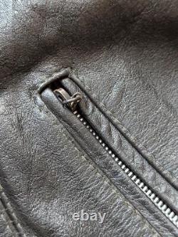 Vintage 1960s cafe racer MOTORCYCLE leather jacket 46 black PATINA lesco XL