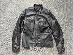 Vintage 1960s cafe racer STEERHIDE leather jacket 40 black KEHOE motorcycle