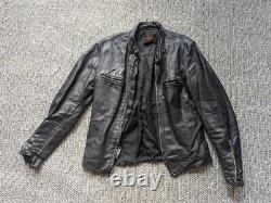 Vintage 1960s cafe racer STEERHIDE leather jacket 40 black KEHOE motorcycle
