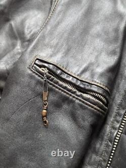 Vintage 1960s cafe racer STEERHIDE leather jacket 40 black KEHOE motorcycle