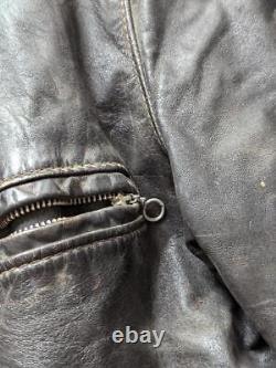 Vintage 1960s cafe racer STEERHIDE leather jacket 40 black KEHOE motorcycle