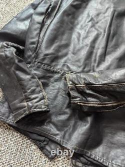 Vintage 1960s cafe racer STEERHIDE leather jacket 40 black KEHOE motorcycle