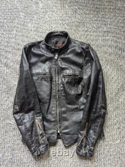 Vintage 1960s cafe racer STEERHIDE leather jacket 40 black KEHOE motorcycle