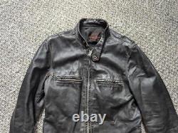 Vintage 1960s cafe racer STEERHIDE leather jacket 40 black KEHOE motorcycle