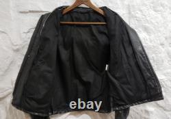Vintage 1970's Cafe Racer Black Leather Motorcycle Jacket