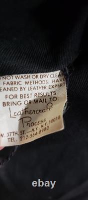 Vintage 1970's Cafe Racer Black Leather Motorcycle Jacket