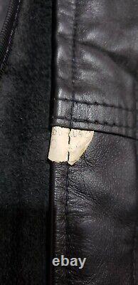 Vintage 1970's Cafe Racer Black Leather Motorcycle Jacket