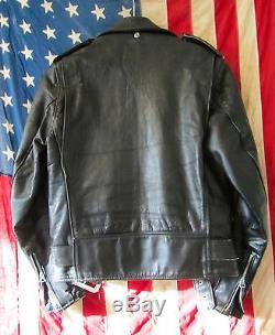 Vintage 1970's Schott Perfecto 613 Black Leather Motorcycle Jacket 34 Ramones