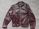 Vintage 1970s 60s leather CAFE RACER motorcycle jacket 42 burgundy brown harley