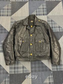 Vintage 1970s Kale Uniforms Chicago Police Leather Jacket Lined Flaws