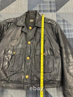 Vintage 1970s Kale Uniforms Chicago Police Leather Jacket Lined Flaws