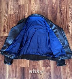 Vintage 1970s Perfect Style Leather Motorcycle Jacket Black Steerhide M/L