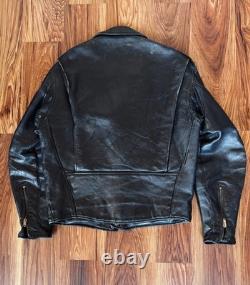 Vintage 1970s Perfect Style Leather Motorcycle Jacket Black Steerhide M/L