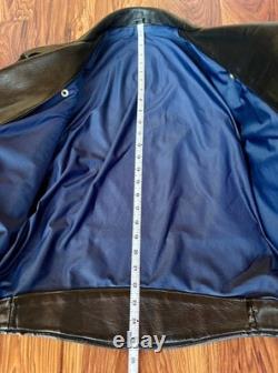 Vintage 1970s Perfect Style Leather Motorcycle Jacket Black Steerhide M/L