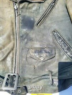 Vintage 1970s SCHOTT Perfecto Classic Leather Biker Motorcycle Jacket Size 42