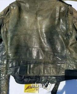 Vintage 1970s SCHOTT Perfecto Classic Leather Biker Motorcycle Jacket Size 42