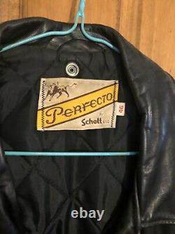 Vintage 1970s Schott Perfecto Leather Riders Jacket Size 46 NICE