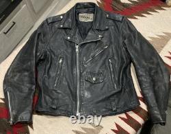 Vintage 1970s Wilson's Leather Biker Moto Jacket Perfecto Size 44