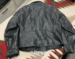 Vintage 1970s Wilson's Leather Biker Moto Jacket Perfecto Size 44