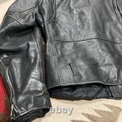 Vintage 1970s Wilson's Leather Biker Moto Jacket Perfecto Size 44