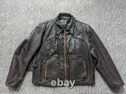 Vintage 1970s motorcycle jacket LESCO brown XL east west TALON ZIP biker 46-48