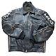 Vintage 1980's Yamaha Men's XL Black Leather Motorcycle Jacket Sleeve Letters