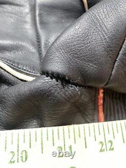 Vintage 1980's Yamaha Men's XL Black Leather Motorcycle Jacket Sleeve Letters