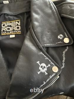 Vintage 1980s Punk Leather Jacket Hand Painted Kevin Sykes Skull Batman Detroit