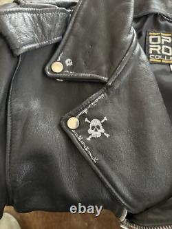 Vintage 1980s Punk Leather Jacket Hand Painted Kevin Sykes Skull Batman Detroit
