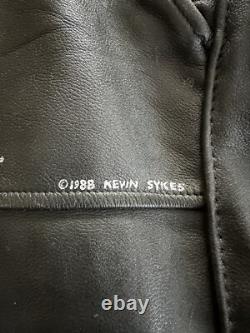 Vintage 1980s Punk Leather Jacket Hand Painted Kevin Sykes Skull Batman Detroit